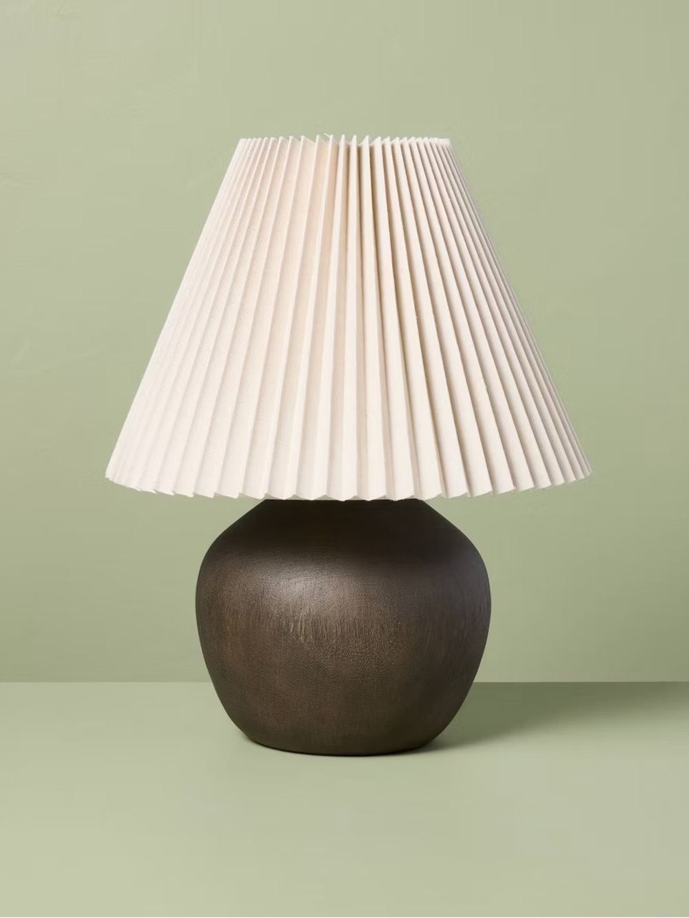 Dark Wood with Pleated Shade Table Lamp - Hearth & Hand™ with Magnolia